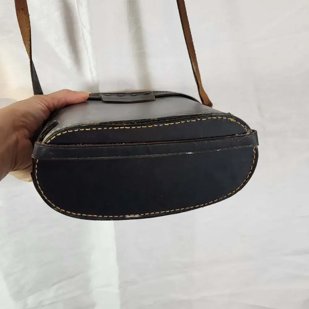 Vintage Crown 7x50 Binoculars Hard Leather Case